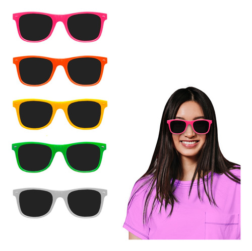 Anteojos Lentes Fluo Way Fluor Cotillon Carioca Colores X5