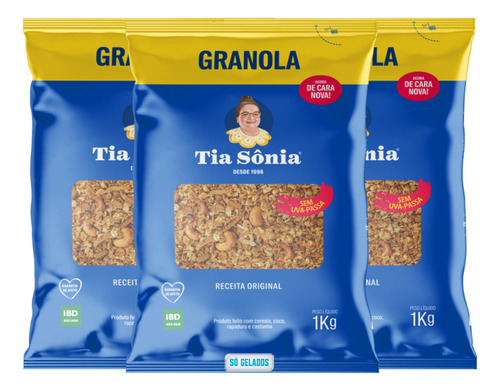 Kit 3 Granola Especial Premium Tia Sônia 1 Kg Envio Imediato