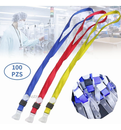 Imagen 1 de 10 de 100 Lanyard Texturados Para Porta Credencial