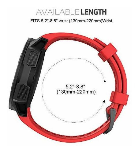 Malla De Silicona Garmin Instinct 2/ Solar/ Tactical Roja F