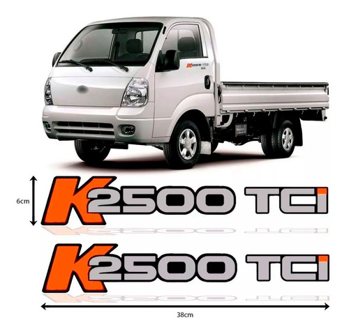 Imagem 1 de 1 de Par Adesivo Lateral Emblema Porta Kia Bongo K2500 Tci 