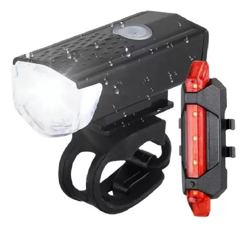 Kit Luces Led Recargables Para Bicicleta - Roja + Blanca