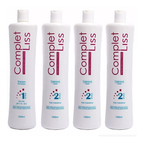 Combo 3 L De Escova Progressiva Complet Liss + 1 L Shampoo