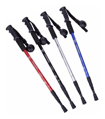 Imagen 2 de 10 de Baston Trekking Aluminio X 4 Unidades C Roseta Antishock