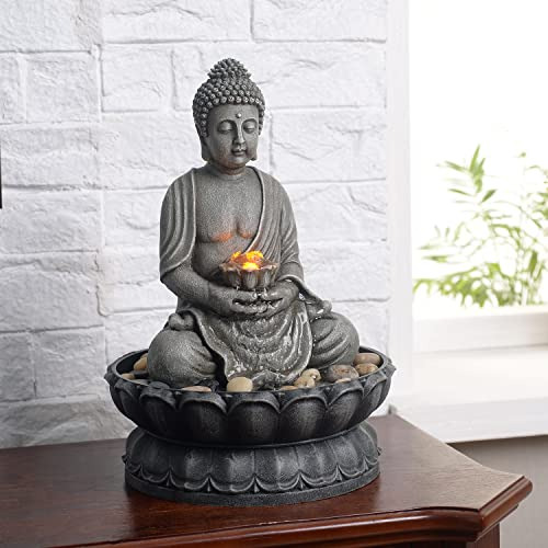 Fuente De Agua De Mesa Con Buda Sentado Para Decoración De