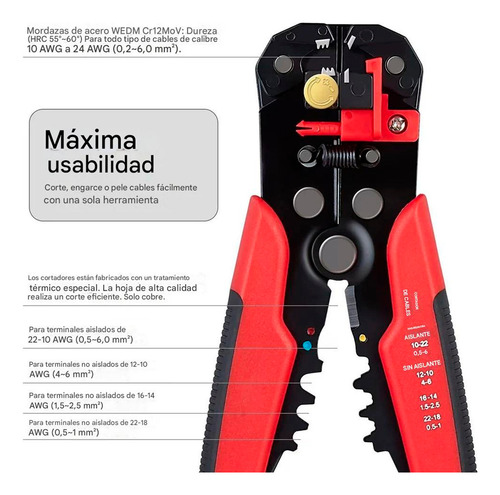 Pinza Crimpeadora Multifuncion Automatica Alicate Pelacables
