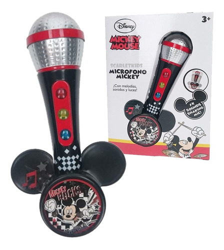 Microfono Mickey Mouse Altavoz Melodias Efectos Luz Scarlet