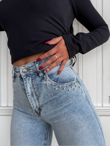 Jean Las Locas Linz Con Apliques Original 100% Calce Perfect