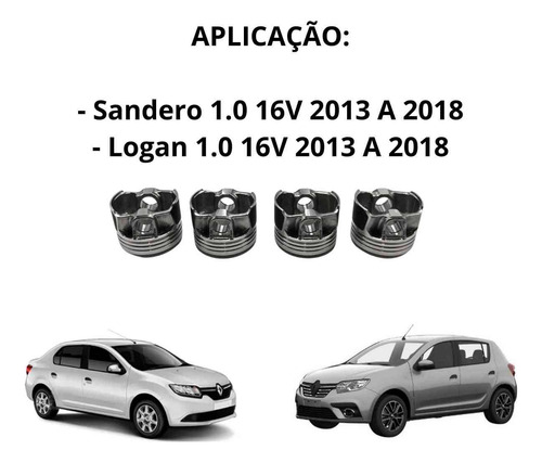 Pistao Logan Sandero Clio 1.0 16v 13ed 050 1 2 X 1 5 X 2 5