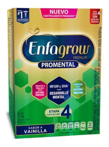 Imagen 1 de 3 de Fórmula infantil en polvo Mead Johnson Enfagrow Premium 4 vainilla en caja 1.1kg