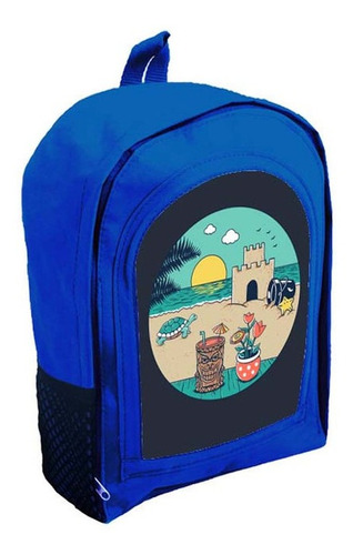 Mochila Azul Infantil  Nena Nene Mario Bros Tt28