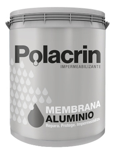 Membrana Pasta Aluminizada Impermeabilizante 20l Polacrin Mm Acabado Satinado Color Aluminio