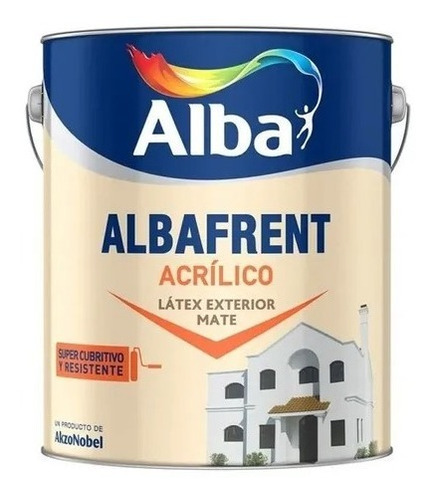 Albafrent Blanco Acrilico Pintura Latex Exterior 4lts 