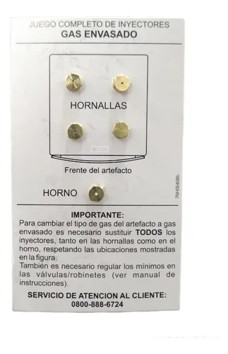 comprar Juego Inyectores Cocina Orbis Volcan Whirlpool Domec Longvie