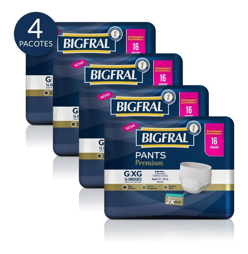 Imagem 1 de 6 de Kit Roupa Íntima Descartável Bigfral Gd/xg 64 Unidades