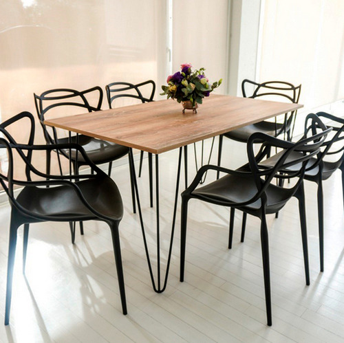 Silla de comedor Garden Life Allegra, estructura color negro, 4 unidades