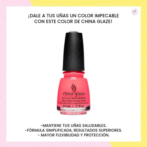 Esmalte De Uña China Glaze Rosa Chicle Con Glitter 14ml Color Don't Be Sea Salty