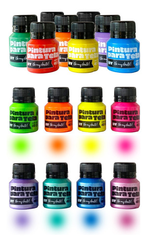 Oh My Chalk! Pintura Para Tela 16 Potes Kit Abc Fluo Metal