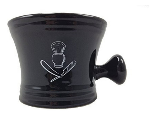 Taza De Afeitado Apothecary, Negra - Bowl Con Asa Para Un Af