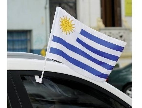 Bandera De Uruguay Para Auto Por Mayor - 10 Unidades