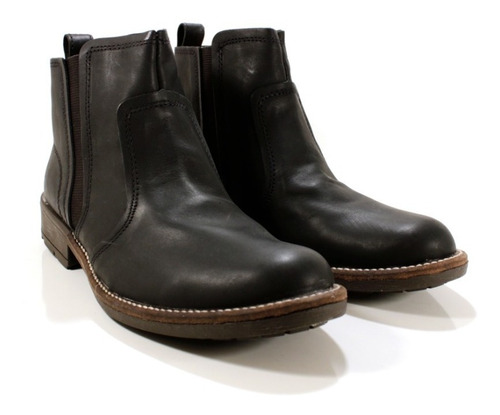 Bota Hombre Cuero Borcego Negro Diseño Alvin By Ghilardi