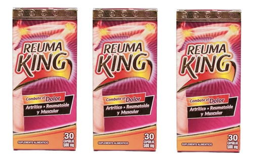 Reuma King Capsulas 30 Caps Dolor Artritico Reumatoide Pack3