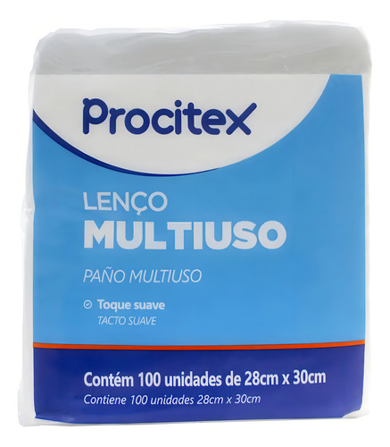 Lenço Banho Multiuso Procitex 28x30cm C/100un Cremer