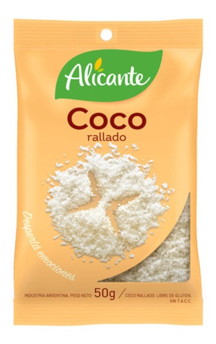 Coco Rallado Alicante Sachet X 50 Gr Color Blanco