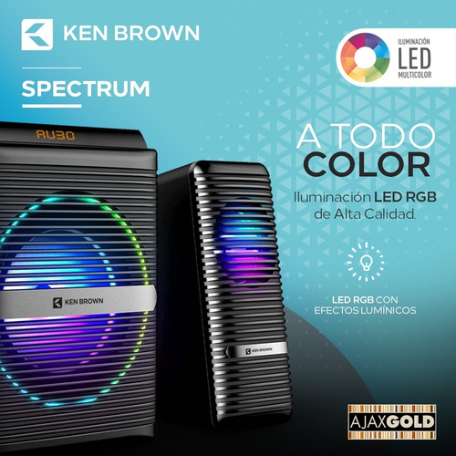 Parlantes Gamer 2.1 Woofer Rgb Bluetooth Usb Envolvente Fm