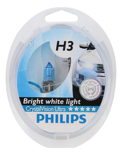 Lampara Phlips H3 Cristal Vision Ultra Pk22s Kit X2 +2w5w