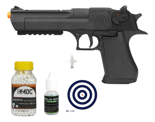 Pistola Airsoft Desert Eagle .50 Fullmetal+bbs+alvos+óleo