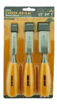 Comprar Kit Set Juego De Cinceles De Madera 3 Piezas Toolmak