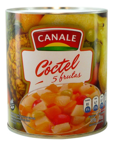 Lata De Coctel De Cinco Frutas Grado 820 Grs Canale