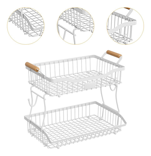 2 Niveles De Canasta De Frutas Soporte De Soporte De Frutas