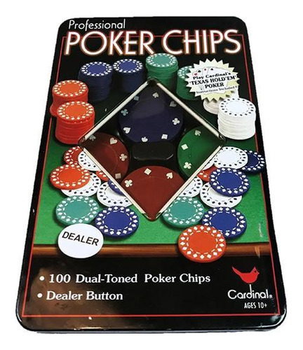 Juego profesional de fichas de póquer con 100 fichas y ficha de crupier