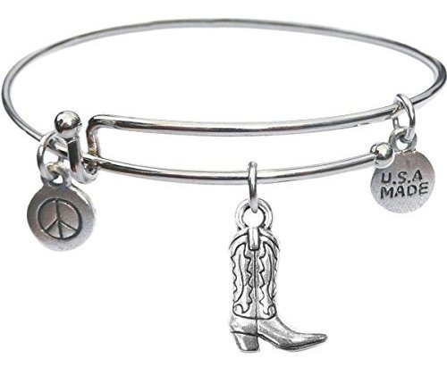 Brazalete - Bangle Bracelet And Cowboy Boot Charm