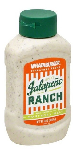 Whataburger Aderezo Ranch Con Jalapeño 411g Usa Original