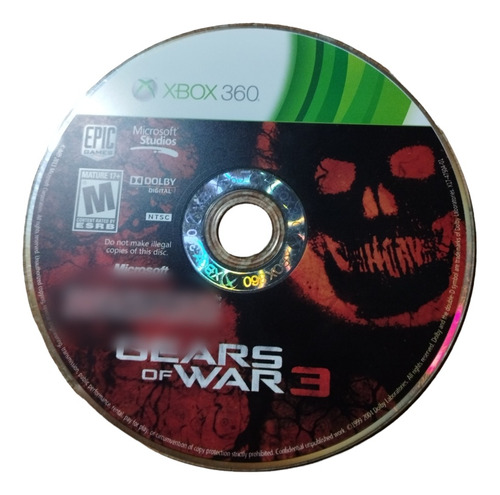 Gears Of War 3 Xbox 360 (solamente Es El Disco)