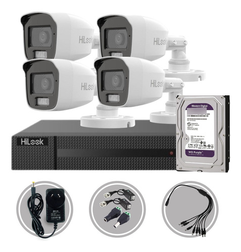 Kit Seguridad Hikvision Dvr 8ch + 4 Camaras 2mp Audio + 1tb