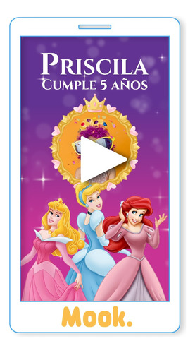 Princesas Disney Invitación Animada En Video Digital