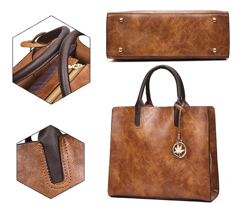 Imagen 7 de 7 de Set 3 Bolsas Mujer Dama Bolso Cartera Bandolera Tote Hombro