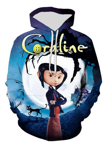 Sudadera Con Capucha 3d Pulover Movie Coraline A La Moda Par
