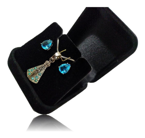 Conjunto Colar E Brinco Nossa Senhora Folheado C/ Garantia
