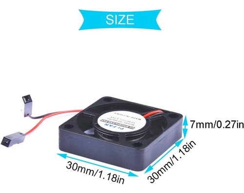 Dkardu 2 Pcs Para Ventilador Raspberry Pi 4, Ventilador De E