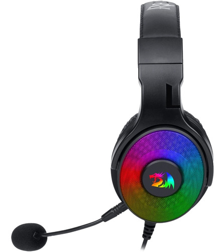 Imagen 4 de 8 de Auriculares Gamer Redragon Pandora 7.1 Negro Con Luz Rgb Led Usb