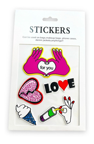Stickers / 5 Unidades Tema -love For You 