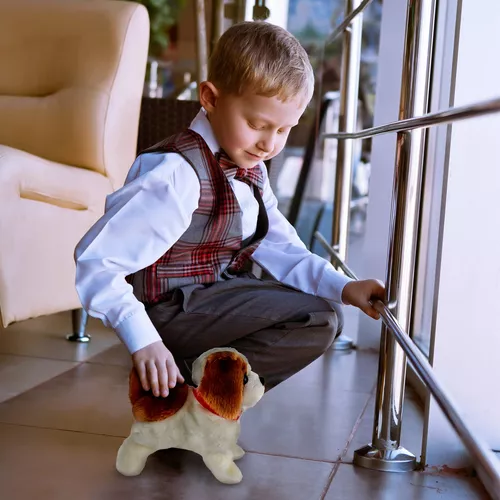 Happy Trails Juguete interactivo de peluche para cachorros: perro a pilas  que camina, ladra y hace volteos, piel suave y cómoda, robot de animales de
