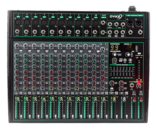 Mezclador Analógico Oyike Mg12, 12 Canales, Bluetooth/usb