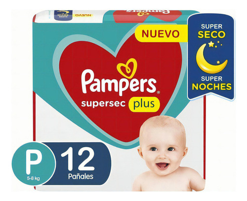 Pañal Pampers Supersec Extra Plus T-p X 12u