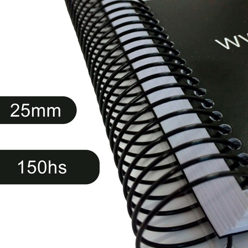 Imagen 2 de 5 de Espiral Rulo Plastico Encuadernación 25mm X100